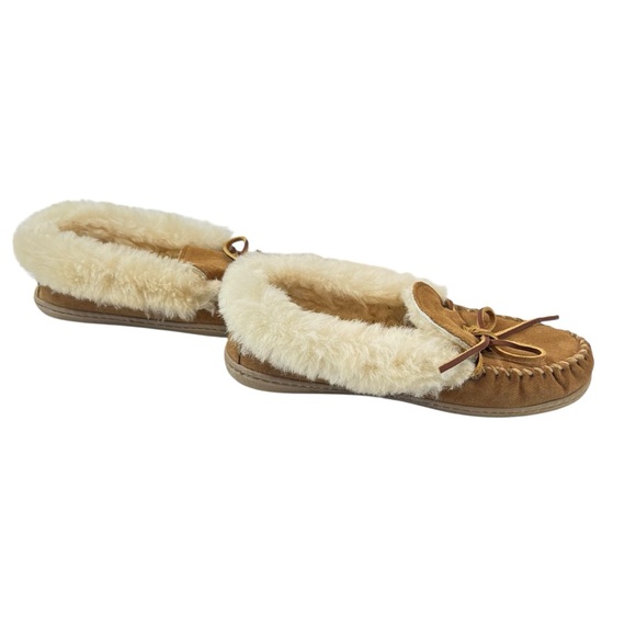 Minnetonka Fur Lined Slippers Mocassins Womens Size 8 - Picture 4 of 8